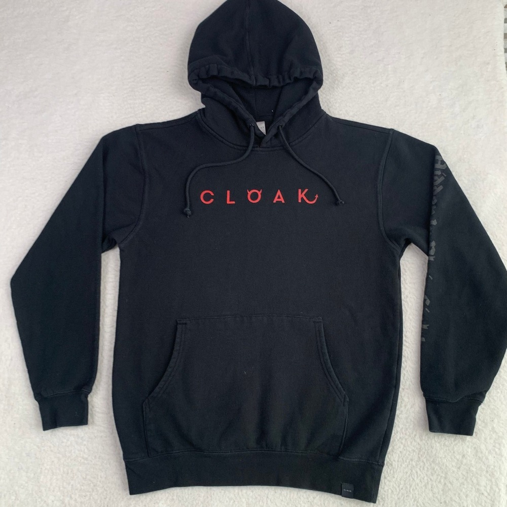 CLOAK So Damn Good Red Wing Graphic Hoodie Mens M Hidden In Plain Sight Black